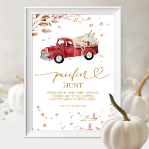 Affiche Panneau de chasse aux sucettes pour Baby Shower d'