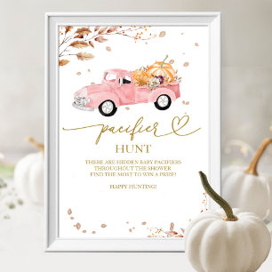 Affiche Panneau de chasse aux sucettes pour Baby Shower d'