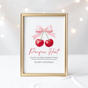 Affiche Panneau de chasse Cherry Baby shower Pacifier