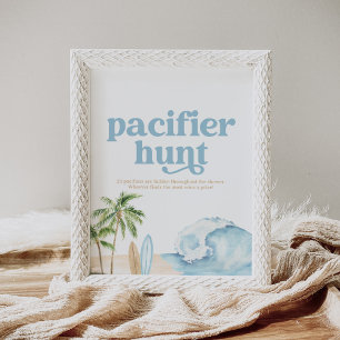 Affiche Panneau de chasse de Baby shower de plage
