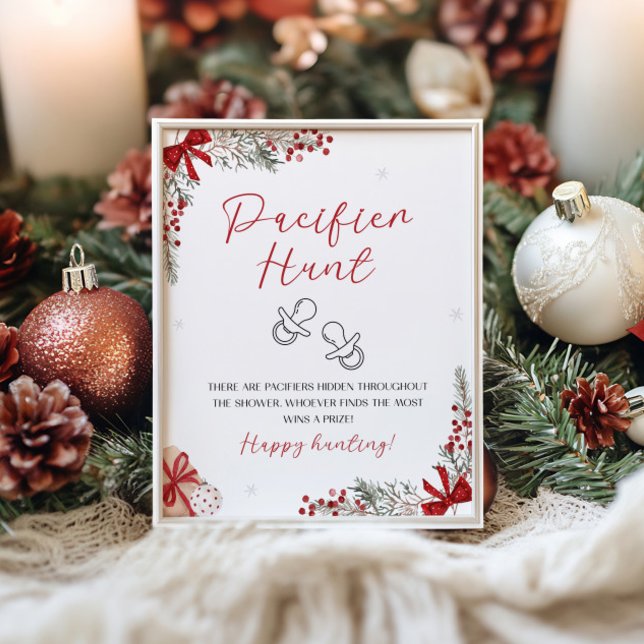 Affiche Panneau de chasse père Noël Baby shower (Créateur téléchargé)
