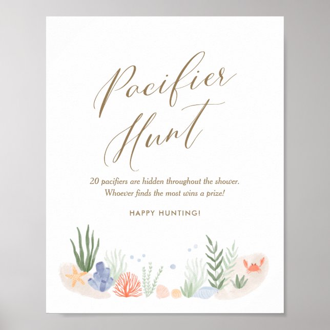 Affiche Panneau de chasse sous le Baby shower marin (Devant)