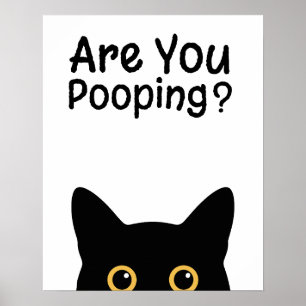 Affiche Panneau de chat noir drôle - Êtes-vous en train de