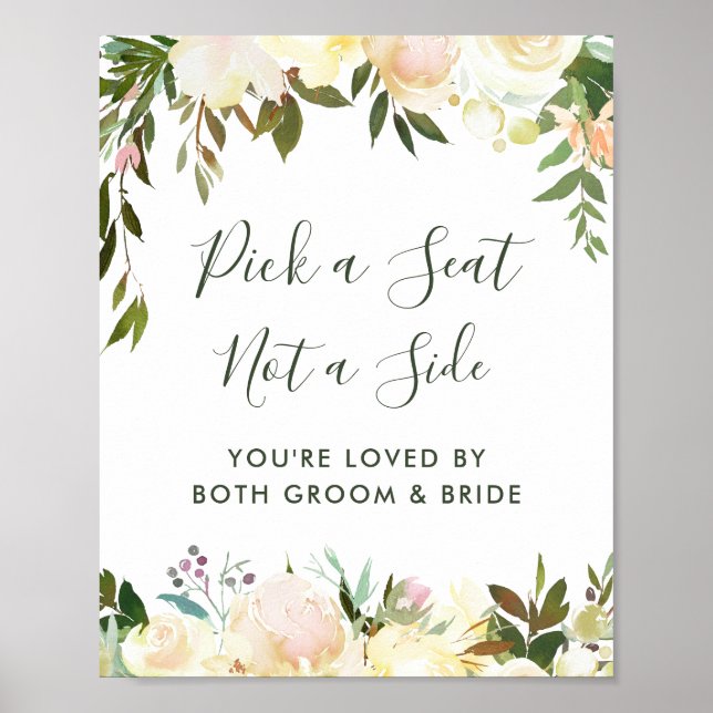 Affiche Panneau de choix de siège de cérémonie de mariage  (Devant)