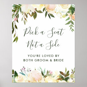 Affiche Panneau de choix de siège de cérémonie de mariage
