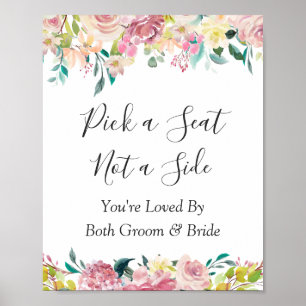 Affiche Panneau de choix de siège de cérémonie de mariage 
