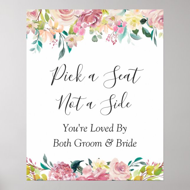 Affiche Panneau de choix de siège de cérémonie de mariage  (Devant)
