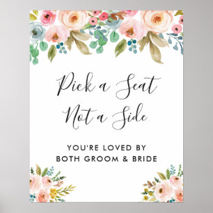 Affiche Panneau de choix de siège de cérémonie de mariage