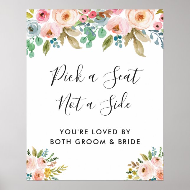 Affiche Panneau de choix de siège de cérémonie de mariage  (Devant)
