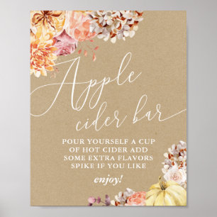 Affiche Panneau de cidre de Fête des mariées de fleurs d'a