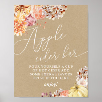 Affiche Panneau de cidre de Fête des mariées de fleurs d'a