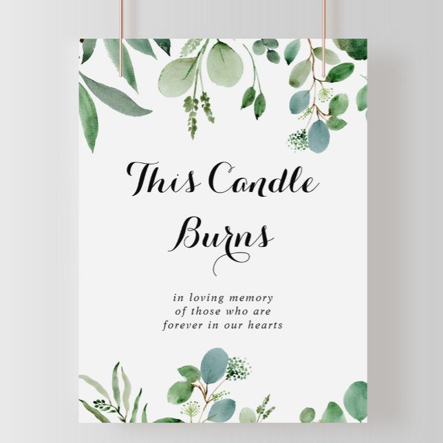 Affiche Panneau de cierge allumé à l'eucalyptus botanique  (Créateur téléchargé)