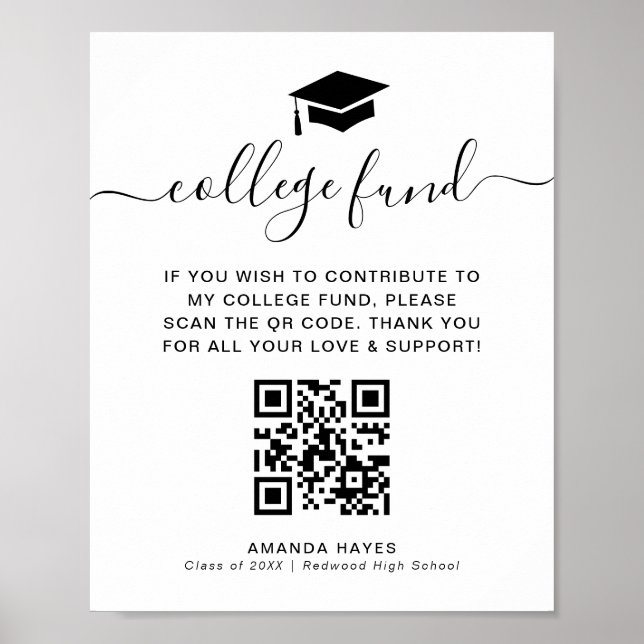 Affiche Panneau de code QR de don pour le fonds universita (Devant)