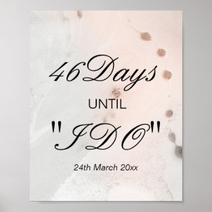 Affiche Panneau de compte à rebours pour le mariage