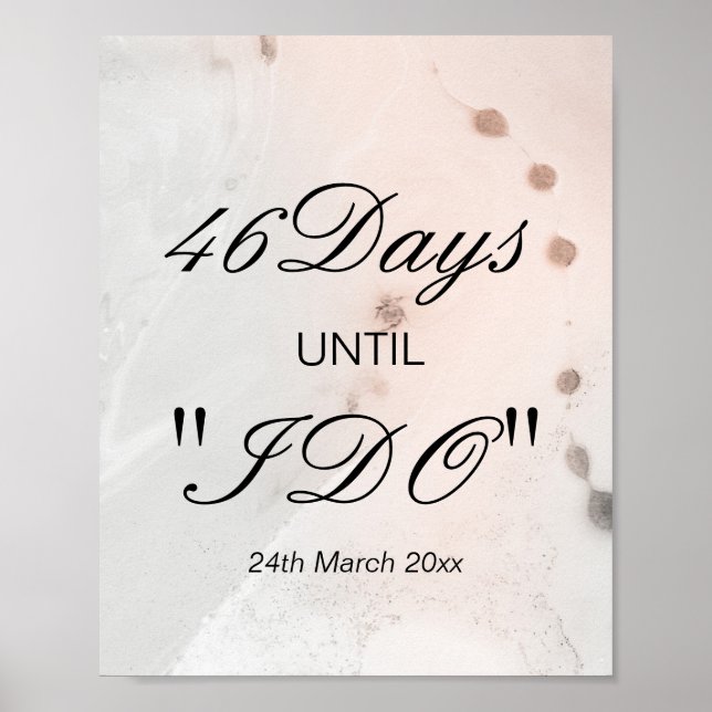 Affiche Panneau de compte à rebours pour le mariage (Devant)