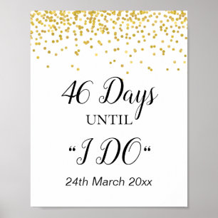 Affiche Panneau de compte à rebours pour le mariage