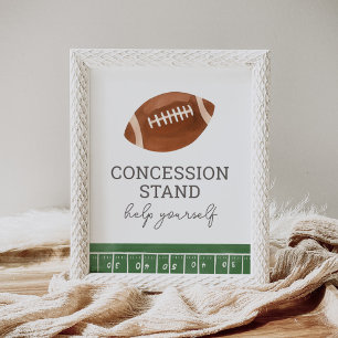 Affiche Panneau de concession Baby shower de football
