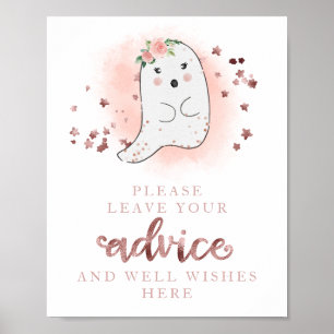 Affiche Panneau de conseil Baby shower de la fille fantôme