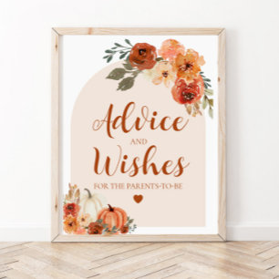 Affiche Panneau de conseil et de souhaits pour le Baby sho