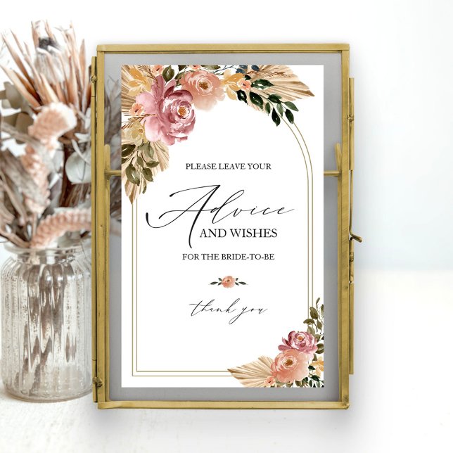 Affiche Panneau de conseil pour une douche de mariage chic (Créateur téléchargé)