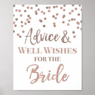 Affiche Panneau de conseils de confettis en or rose pour l