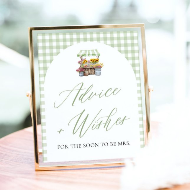 Affiche Panneau de conseils et de vœux Green Fresh Off The (Green Fresh Off The Market Advice and Wishes Sign)