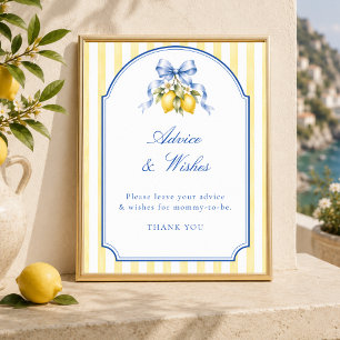 Affiche Panneau de conseils et de vœux pour Baby Shower au