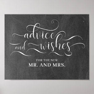 Affiche Panneau de conseils et vœux de mariage