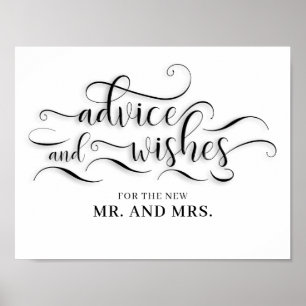 Affiche Panneau de conseils et vœux de mariage
