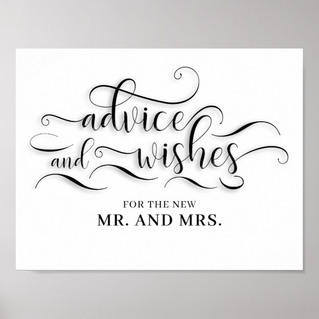 Affiche Panneau de conseils et vœux de mariage (Devant)