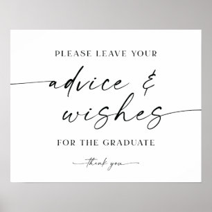 Affiche Panneau de conseils et vœux pour le diplômé