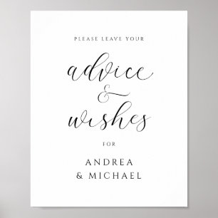 Affiche Panneau de conseils pour des vœux de mariage éléga