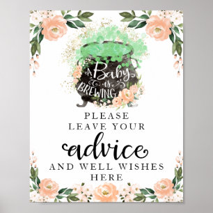 Affiche Panneau de conseils pour une baby shower à thème H