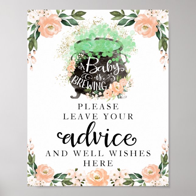 Affiche Panneau de conseils pour une baby shower à thème H (Devant)