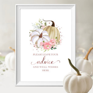 Affiche Panneau de conseils pour une baby shower automnale