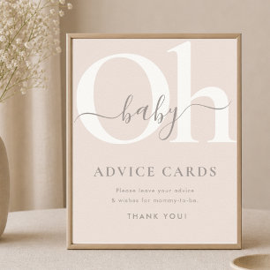 Affiche Panneau de conseils pour une Baby Shower Bohème Ne