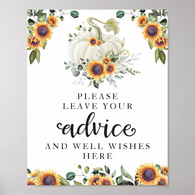 Affiche Panneau de conseils pour une baby shower sur le th (Devant)