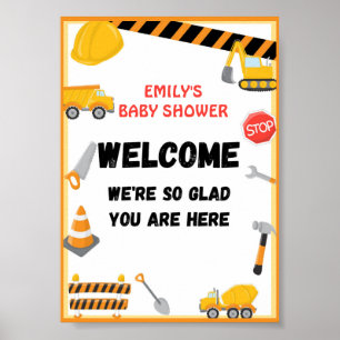 Affiche Panneau de construction, Anniversaire, Baby shower
