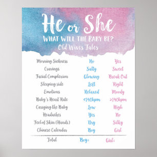 Affiche Panneau de contes de vieilles femmes bleu et rose