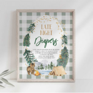 Affiche Panneau de couche pour bébé tard la nuit pour Baby
