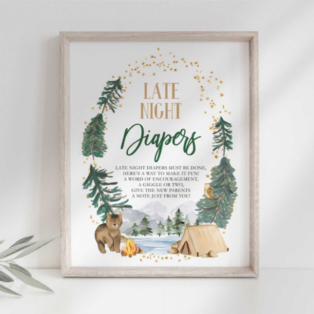 Affiche Panneau de couche pour bébé tard la nuit pour Baby (Créateur téléchargé)