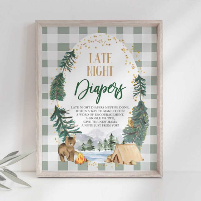 Affiche Panneau de couche pour bébé tard la nuit pour Baby (Créateur téléchargé)