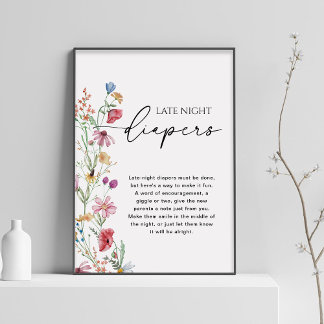 Affiche Panneau de couche pour nuit tardive Fleurs sauvage