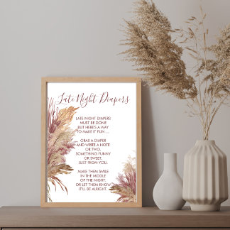 Affiche Panneau de couche tardive Pampas Grass Mauve rose