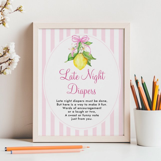 Affiche Panneau de Couches de Nuit Tardives aux Citrons (Créateur téléchargé)