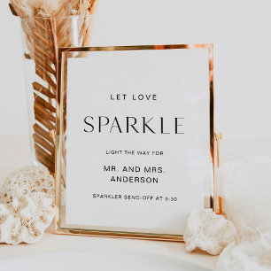 Affiche Panneau de départ de mariage HARLOW Sparkler