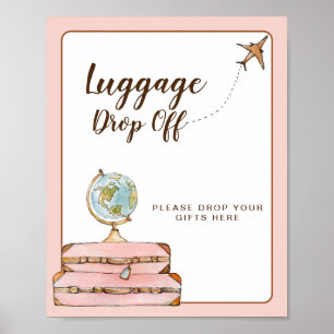 Affiche Panneau de dépôt de bagages Enseigne de mariage