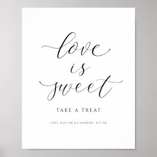 Affiche Panneau de dessert de mariage L'amour est doux buf