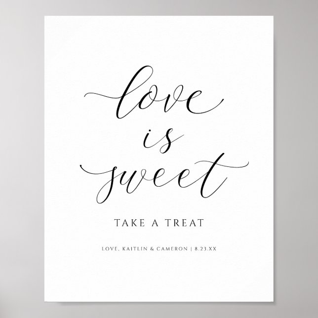 Affiche Panneau de dessert de mariage L'amour est doux buf (Devant)