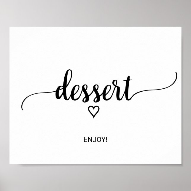 Affiche Panneau de dessert en calligraphie noire simple (Devant)